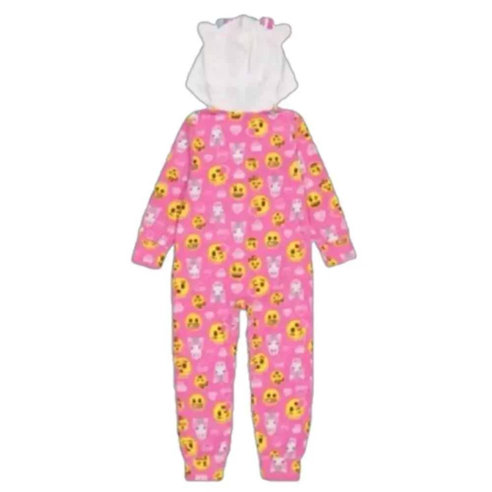 Emoji Girls Hooded Blanket Sleeper Pink Size 4 NWT